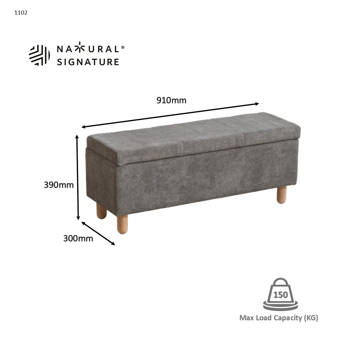Scotland Storage Box Natural Signature - Scotland Sofa Set + Storage Bench + Mix Box 2 in 1