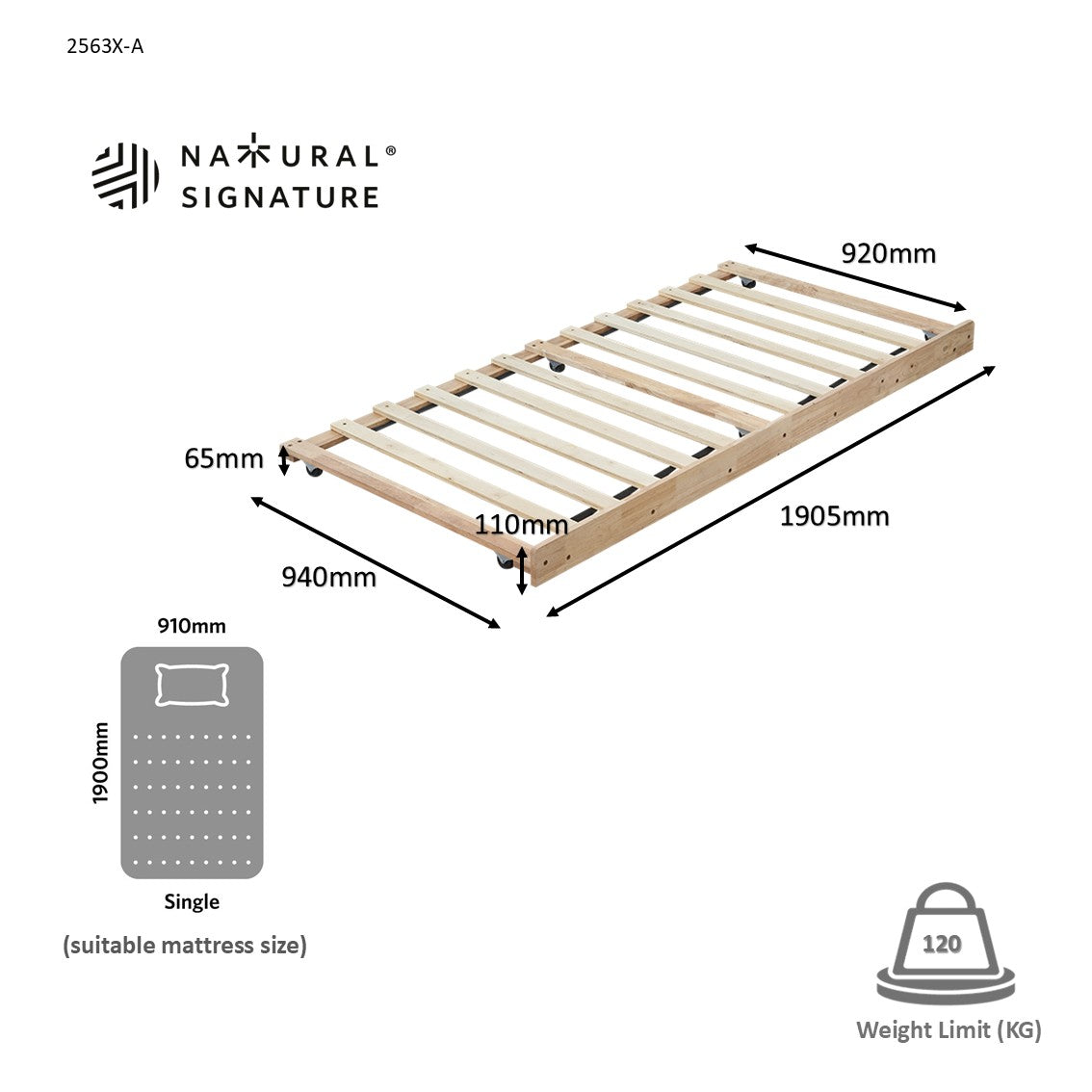 String Bed Frame Natural Signature - Flexinest Stackable Bed Frame With Pull-out Trundl