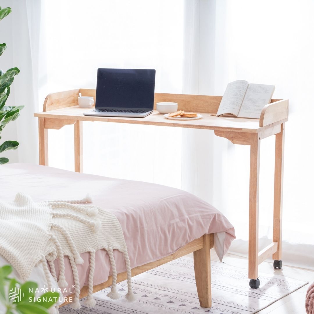 Overlap Desk Natural Signature - Flyover Overbed Table/Working Desk